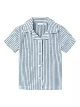 Рубашка NAME IT Regular fit Button Up Hilom, пыльно-голубой