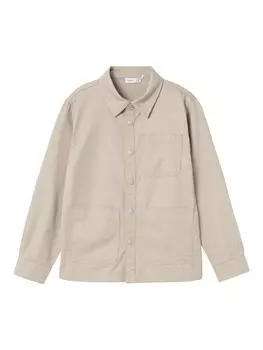 Рубашка NAME IT Regular fit Button Up, серый