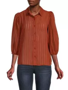 Рубашка Nannette полосатая на пуговицах, красный