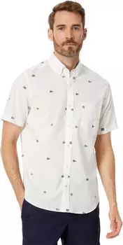 Рубашка Nautica Sustainably Crafted Printed Short Sleeve Shirt, цвет Sail White