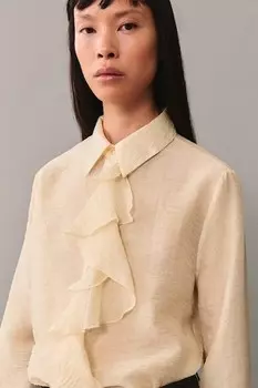 Рубашка Nea из лиоцелла со складками Mango, персик