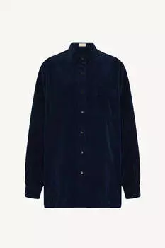 Рубашка Nesson из хлопка The Row, синий