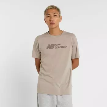 Рубашка new balance Heathertech Linear, цвет Stone/Dark grey