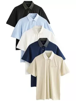 Рубашка Next, цвет Beige/Light beige/Navy/Light blue/Black