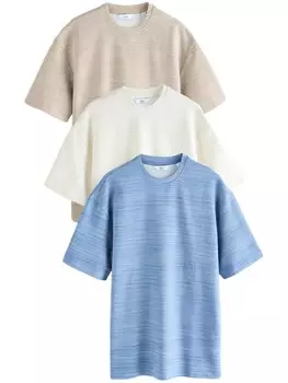 Рубашка Next, цвет Beige/Sky blue/White