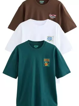 Рубашка Next, цвет Brown/Green/White