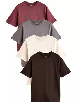 Рубашка Next, цвет Cream/Dark brown/Grey/Cranberry