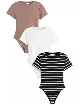 Рубашка Next, цвет Dark beige/Black/White