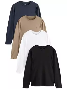 Рубашка Next, цвет Dark beige/Night blue/Black/White