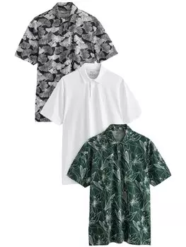 Рубашка Next, цвет Dark green/Black/White