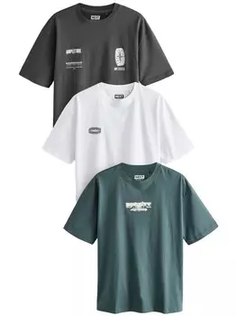 Рубашка Next, цвет Dark grey/Emerald/White