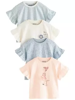 Рубашка Next, цвет Dusty blue/Peach/Wool white