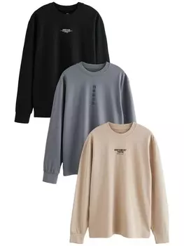 Рубашка Next, цвет Light beige/Basalt grey/Black