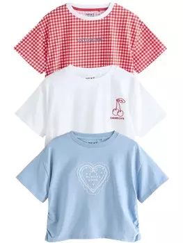 Рубашка Next, цвет Light blue/Cranberry/White