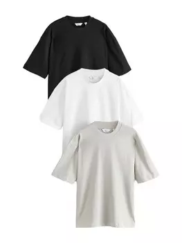 Рубашка Next, цвет Light grey/Black/White