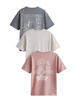 Рубашка Next, цвет Light grey/Dark grey/Dusky pink