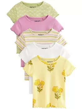 Рубашка Next, цвет Light yellow/Kiwi/Eosin/White