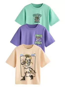 Рубашка Next, цвет Mint/Dark purple/Pastel orange