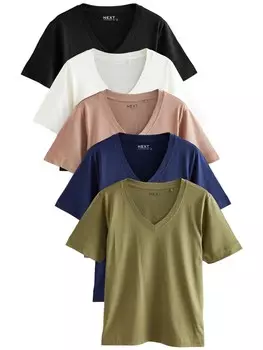 Рубашка Next, цвет Navy/Light green/Light orange/Black/White