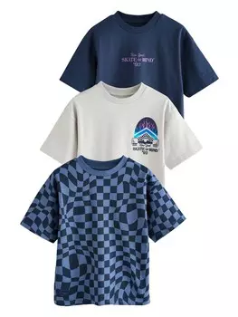 Рубашка Next, цвет Navy/Night blue/Light grey