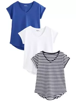 Рубашка Next, цвет Night blue/Royal blue/White