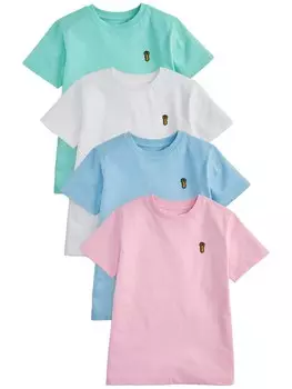 Рубашка Next, цвет Sky blue/Light green/Rose/White