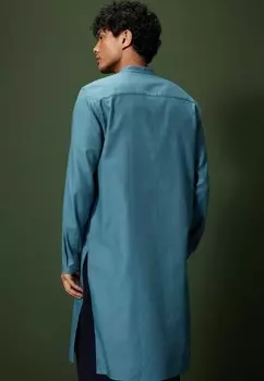 Рубашка Next, ярко-бирюзовая Signature Kurta Regular Fit