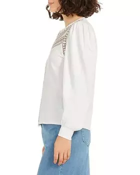Рубашка NIC+ZOE Embroidered Pop Shirt, белый мульти