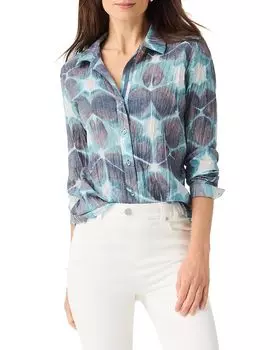 Рубашка NIC+ZOE Ethereal Seas Crinkle Shirt, цвет Aqua Multi