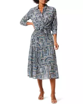 Рубашка NIC+ZOE Mosaic Mix Crinkle Shirt, синий