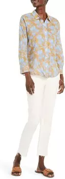 Рубашка NIC+ZOE Petite Midday Meadows Crinkle Shirt, цвет Blue Multi