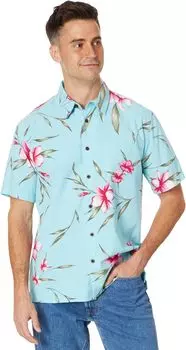 Рубашка Night Bloomer Short Sleeve Woven Quiksilver, цвет Gulf Stream Night Bloomer
