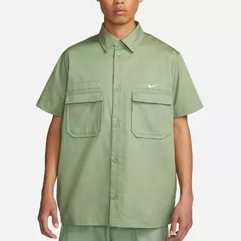 Рубашка Nike Life Men's Woven Military Short-Sleeve Button-Down, зеленый