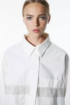 Рубашка нира с бахромой Ghospell, белый