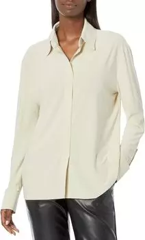 Рубашка Norma Kamali NK Shirt w/ Collar Stand, цвет Mist