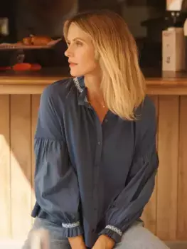 Рубашка NRBY Esther Embroidered Cotton, цвет blue/denim