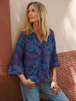 Рубашка NRBY Ophelia Star Paisley Print, цвет blue/multi