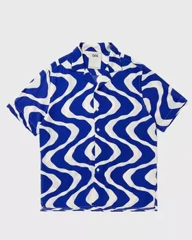 Рубашка Oas Blue Rippling Viscose Shirt, синий