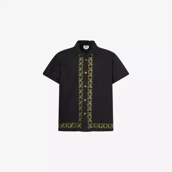 Рубашка Obey хлопковая с коротким рукавом с вышивкой, мультиколор