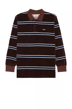 Рубашка Obey Holstien Velour Polo, цвет Sepia Multi
