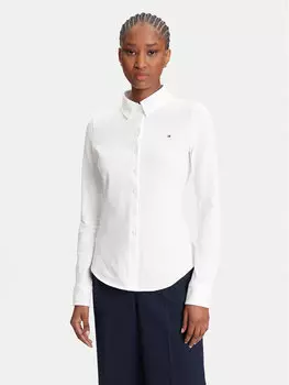 Рубашка облегающего кроя 1985 WW0WW43528 Tommy Hilfiger, экрю