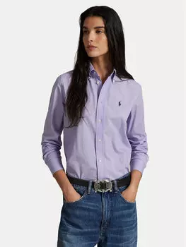 Рубашка облегающего кроя 211941509003 Polo Ralph Lauren, фиолетовый
