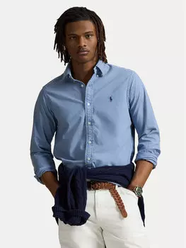 Рубашка облегающего кроя 710804257059 Polo Ralph Lauren, голубой