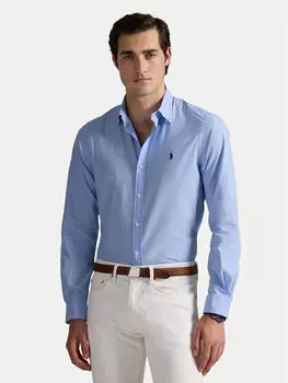 Рубашка облегающего кроя 710929348009 Polo Ralph Lauren, голубой