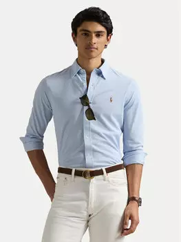 Рубашка облегающего кроя 710932545013 Polo Ralph Lauren, голубой