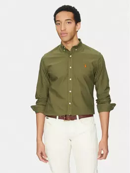 Рубашка облегающего кроя 710960643001 Polo Ralph Lauren, хаки