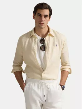Рубашка облегающего кроя 710968915005 Polo Ralph Lauren, бежевый