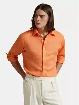 Рубашка облегающего кроя 710968915009 Polo Ralph Lauren, оранжевый