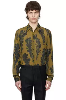 Рубашка облегающего кроя цвета загара Dries Van Noten