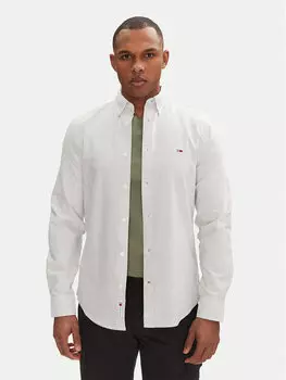 Рубашка облегающего кроя DM0DM20668 Tommy Jeans, зеленый